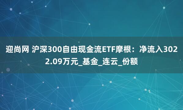 迎尚网 沪深300自由现金流ETF摩根：净流入3022.09万元_基金_连云_份额
