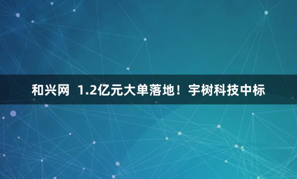和兴网  1.2亿元大单落地！宇树科技中标