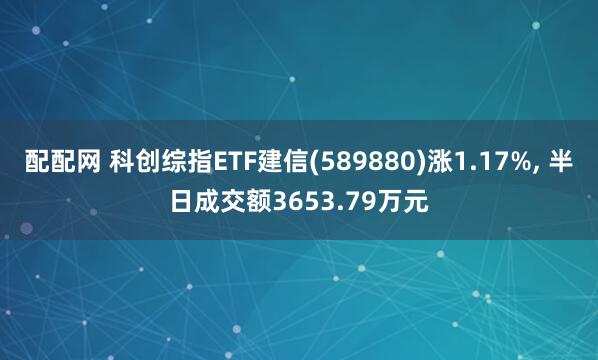 配配网 科创综指ETF建信(589880)涨1.17%, 半日成交额3653.79万元